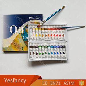 شهادة 24 colors 12 مللي النفط الطلاء مجموعات اللوحة لون النفط أنابيب للبيع - Product Image 6