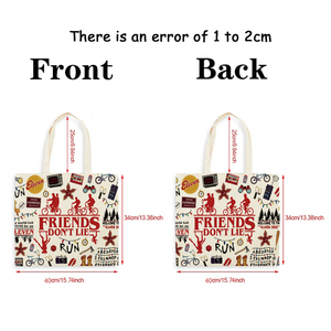 Bolsa de Mano de Lona de Stranger Things con la Frase "Los Amigos No Mienten", Bolsa de Hombro de Eleven de Hawkins, Artículos de Stranger Things para Fanáticos de la Serie de Televisión - Product Image 2