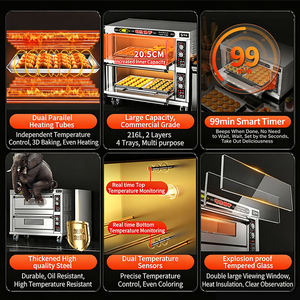 Nouvelle Arrivée Four à Gaz <span class=keywords><strong>Professionnel</strong></span> Industriel à Deux Niveaux Grande Capacité pour la Cuisson du Pain et la Restauration (4/6 Plateaux) - Product Image 5