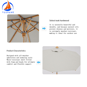 Precio de fábrica, sombrilla de madera de teca, sombrilla de jardín al aire libre, sombrilla de <span class=keywords><strong>Patio</strong></span>, sombrilla de <span class=keywords><strong>Patio</strong></span> de madera - Product Image 4