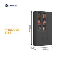 Armoire de bureau multifonction en acier avec porte vitrée, rangement de dossiers, penderie verrouillable, organisateur de vêtements pour l'archivage au bureau