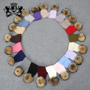 <strong>Women's</strong> Warm Knitted Beanie for Everyday Winter Fashion Super Soft Angora Wool <strong>Hat</strong> with Raccoon Fur <strong>Pom</strong> - Product Image 1