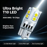 Ampoule LED Canbus T10 3030 3014 SMD pour voiture 12V sans erreur W5W, pour feux de position latéraux, plaque d'immatriculation, porte, tableau de bord, 6000K, remplacement OEM
