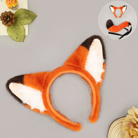 Ensemble Oreilles et Queue de Renard Lapin pour Halloween, Bandeau Animalier pour Festival, Accessoires de Costume pour Fête Cosplay et Spectacle BS204