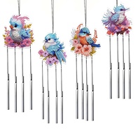 XIXI Peinture Diamant 5D en Acrylique DIY Kit Carillons Éoliens Attrape-Soleil en Cristal Pendentif Papillon Décoration Paysage Marin Artisanat Fait Main