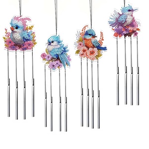 XIXI 5D Acrylic Diamond Painting DIY <b>Wind</b> <b>Chimes</b> Kit Crystal Suncatcher Butterfly Pendant Seascape Decor Handmade Craft - Product Image 3