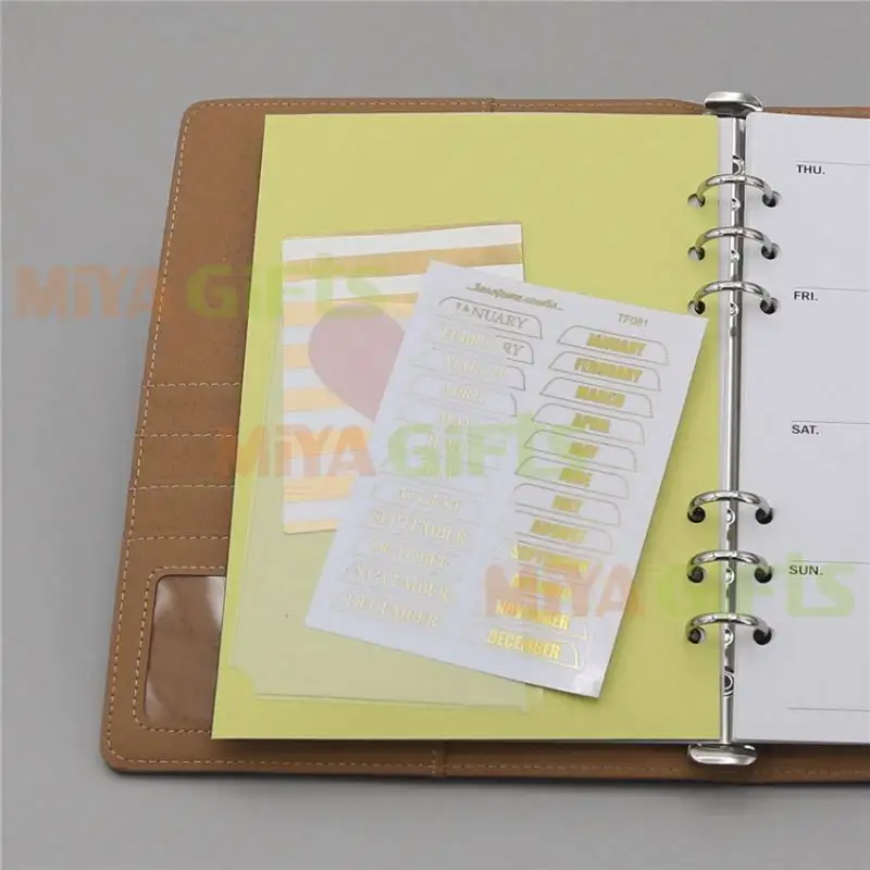 custom layout sticky self adhesive pocket for planner task card holder business card slots clear sticky