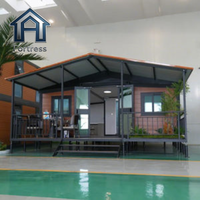 Villa mobile de luxe 40 pieds x 20 pieds, 2 à 3 chambres, maison modulaire préfabriquée, maison conteneur pliable et extensible avec terrasse et véranda
