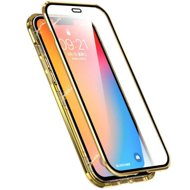 Wholesale High Quality Double Sided Glass Protector Metal Bumper 360 case for IP 12 13 14Pro MAX 360 Magnetic Phone case