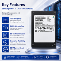 Pour Samsung PM1643a MZILT1T9HBJR-00007 1.92TB Enterprise SAS SSD 2.5" 12Gb/s Dual Port V-NAND TLC 2100MB/s Disque SSD
