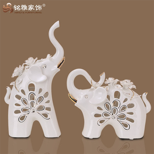 Artisanat en céramique sculpture animalière petit éléphant <span class=keywords><strong>art</strong></span> populaire et ornements de maison - Product Image 1