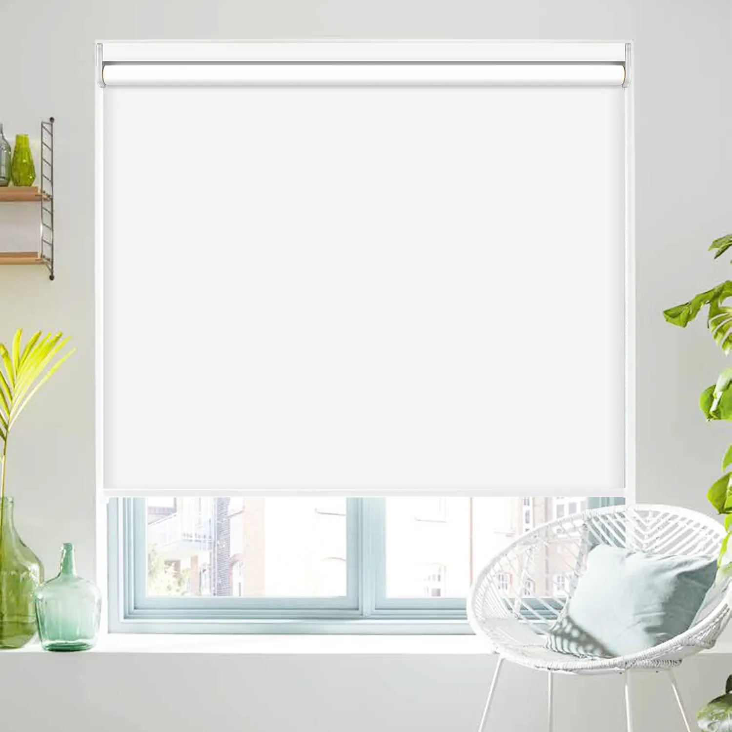 Indoor roller blinds fabrics motor with external battery remote control living room motorised roller blinds curtain window