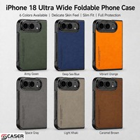 Coque de protection en cuir pour iPhone Duo, texture suède fine, protection intégrale des coins, anti-chute, coque arrière