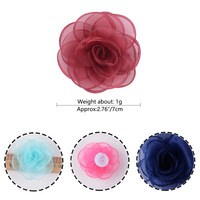 Usine directe pas cher épinglettes cheveux fleurs en soie mousseline de soie tissu fleurs/multicouche fleur/bandeau accessoires
