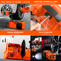 Cric hydraulique électrique professionnel Podofo 5 tonnes 3 en 1, outils pour véhicules, cric de voiture 12V avec gonfleur d'air et jeu de clés