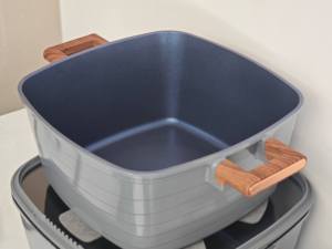Original Induction 15-Piece Set <strong>Square</strong> Soup <strong>Pot</strong> for Blue Diamond Non-Stick Bakelite Gold-Plated Handle Foreign Cover Bottom - Product Image 4