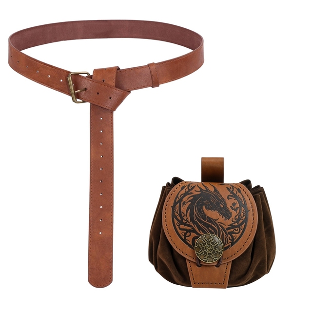 Viking Retro Leather Scabbard Medieval Renaissance Stage Prop Halloween Party Cosplay Outfit Decorative Durable Leather Sheath