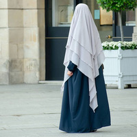 Offre Spéciale Khimar 3 Couches Voiles Niqab Hijab Musulman Long Hijab Prière Islamique Surdimensionné 3 Couches Mousseline Khimar