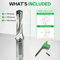 Foret interchangeable 8D TPD à indexage latéral, corps de foret modulaire H13, haute précision pour perçage CNC du métal