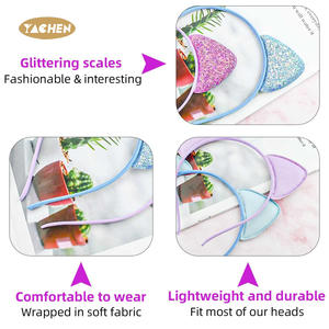 YACHEN Accessoires de cheveux mignons, serre-têtes à oreilles de <span class=keywords><strong>chat</strong></span> scintillantes pour filles et femmes, pour fêtes d'anniversaire, usage quotidien et cadeaux de fête - Product Image 4