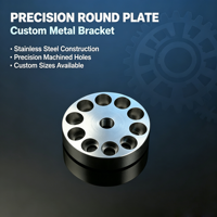 Plaque ronde de précision en acier inoxydable usinée par tournage-fraisage CNC sur mesure, avec trous percés et traitement de surface par passivation