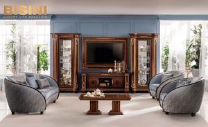 Sofá clásico Americano de madera maciza, hecho a <span class=keywords><strong>mano</strong></span>, curvo, 1 + <span class=keywords><strong>2</strong></span> + 3, sala de estar - Product Image 6