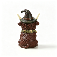 Nouvelle figurine mignonne de vache des Highlands pour Halloween, cadeau pour la maison, décoration d'ambiance de Noël, ornement en résine