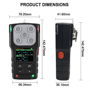 Draagbare zuigpomp voor beperkte ruimtes, 5-in-1 gasdetector (Ex, O2, CO2, CO, H2S), zuurstofmeter, draagbare multi-<span class=keywords><strong>gas</strong></span> alarmmonitor - Product Image 5