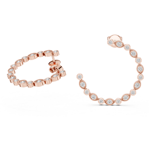 Boucles d'oreilles élégantes pour femmes en diamants de laboratoire, finition or rose, bijoux de mode, style scintillant, cadeau pour fête ou célébration - Product Image 4