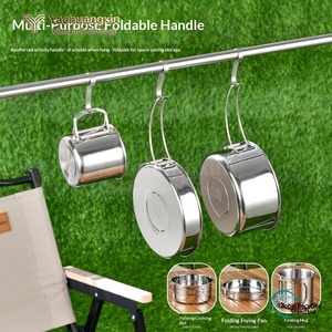 Portable Lightweight Stainless Steel All-in-One Cookware Mess Kit 1 Person Hiking Outdoor Picnic Camping Cooking Set with <b>Kettle</b> - Product Image 5