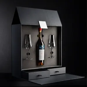 กล่องของขวัญไวน์กล่องของขวัญไวน์หรูหรากล่องใส่ไวน์สั่งทำพิมพ์โลโก้ขนาดพิเศษ
