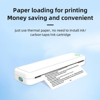 Mini imprimante thermique A4 USB sans encre 2600mAh, portable, pour documents en papier laminé, utilisation à domicile, au bureau, à l'école, en voiture