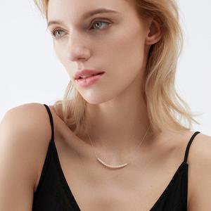Collier en argent 925 avec petite perle d'eau douce et chaîne claviculaire souriante, style japonais simple, niche unique - Product Image 1