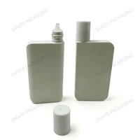 Botella Cosmética Vacía de 50 ml, HDPE Reciclable, Blanca Mate, para Protector Solar, con Tapa de Rosca, Forma Rectangular Plana, Personalizable