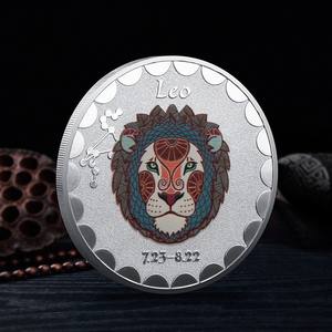 كوكبة التنجيم الغربي عملة الشمس القمر العرافة التارو محظوظ منقوش التذكارية المعادن يموت الصب عملة - Product Image 3