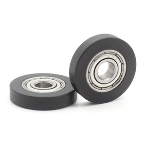 Roue de guidage à roulement en TPU enduit de polyuréthane silencieuse et résistante à l'usure 5*19.6*4mm, pièces d'équipement de manutention de matériaux pour convoyeur plat - Product Image 1