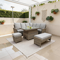 Professioneller Hersteller: Halbrunde Rattan-Outdoor-Sofagarnitur mit Lift-Top-Tisch für kommerzielle Resorts & Hotels – OEM/ODM-Unterstützung