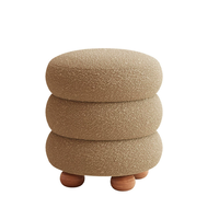 Salon chambre moderne crème velours dressing canapé tabouret rond tabouret chaise maquillage chaise