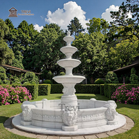 Bol en pierre naturelle sculpté à la main sur mesure, fontaine en marbre pour la décoration de jardin
