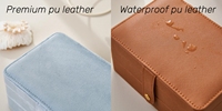 Best-seller Boîte à bijoux brodée en cuir PU 3 couches personnalisée avec logo, bouton de grande capacité, design exclusif
