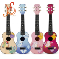 Ukulele pour enfants débutants HUASHENG avec 4 cordes, finition polie, dos/côtés en érable, touche en ébène - Cadeau éducatif musical