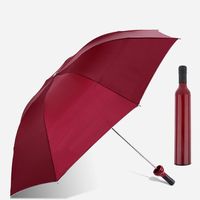 Parapluie manuel moderne promotionnel avec logo, coffret cadeau bouteille de vin pour la pluie