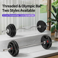 Collection de barres de musculation très vendues, barre incurvée EZ en acier forgé chromé et barre droite pour la musculation et le powerlifting