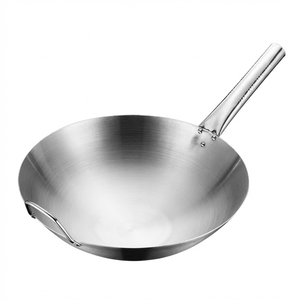 Sartén Comercial de Acero Inoxidable FLEY de Varios Tamaños, <span class=keywords><strong>Wok</strong></span> de un Solo Asa, Sartén de Cocina Engrosada para Cocinar en Cocina y Restaurante - Product Image 4