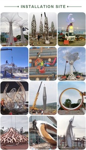 Senzhao รูปปั้นต้นไม้โลหะไฟ LED สำหรับตกแต่งสวนกลางแจ้งขนาดใหญ่งานตามสั่งทำจากสแตนเลส - Product Image 3