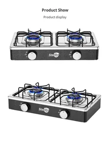 Equipo de Camping Portátil Premium para Exteriores, Estufa de Gas de Doble Quemador, Estufa de Mesa de 2 Quemadores, Estufa de Invierno - Product Image 4