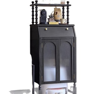 Retro Solid Wood Storage <b>Cabinet</b> With Robotic Vacuum Compartment Living Room Multifunction Display <b>Cabinet</b> - Product Image 5