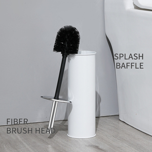 Cepillo limpiador de inodoros con mango largo, juego de cepillo y soporte para inodoro, juego de cepillos de acero inoxidable para baño - Product Image 3