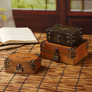 Wooden <b>Storage</b> <b>Box</b> With Lid Flip Opening Solid Color Decorative Organizer For Desktop Cosmetics Stationery Miscellaneous Items - Product Image 3
