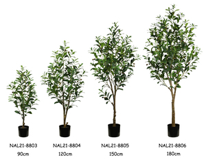 Hojas de seda artificiales grandes decorativas, árbol de olivo para decoración de interiores y exteriores con frutas, venta al por mayor de fábrica - Product Image 6